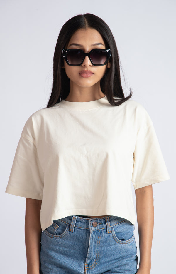 ALMOND MILK OVERSIZED CROP FIT