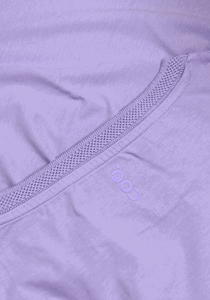 JACQUARD NECK LAVENDER REGULAR FIT
