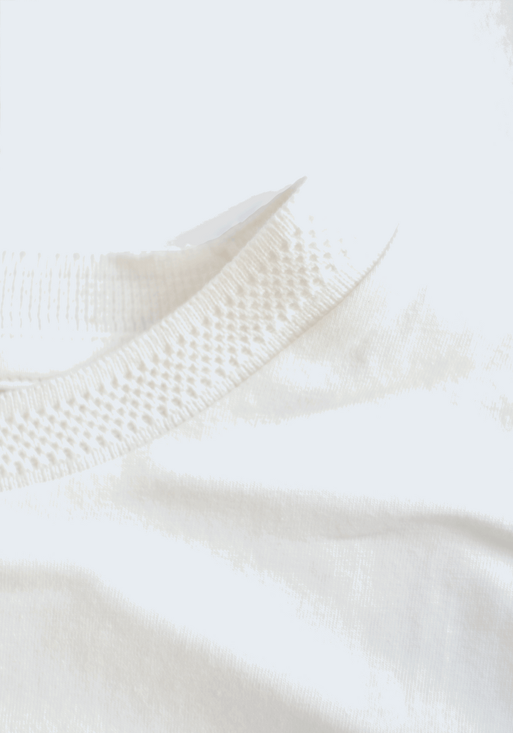 JACQUARD NECK WHITE REGULAR FIT
