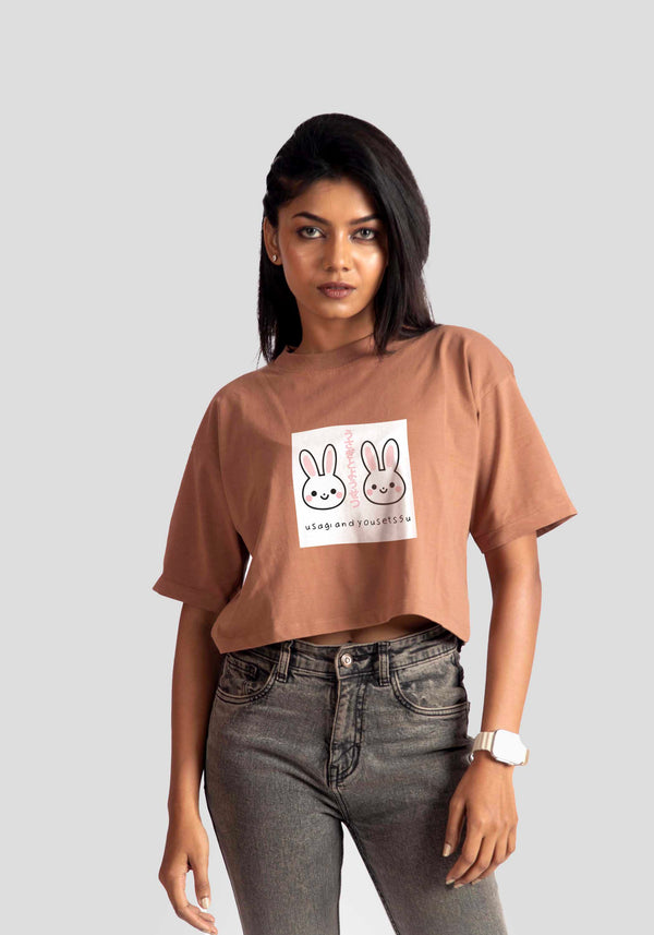 USAGI: MOCHA MOUSSE OVERSIZED CROP FIT