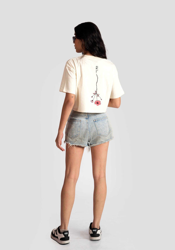 WITH LOVE: ALMOND MILK OVERSIZED CROP FIT