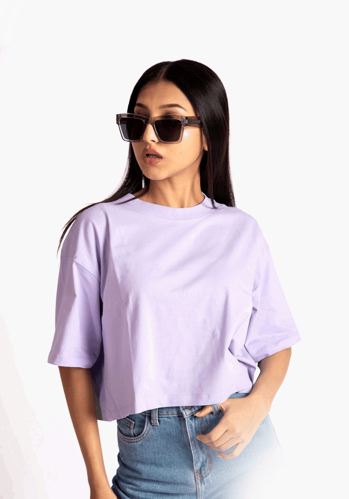 lavender oversized crop fit/her