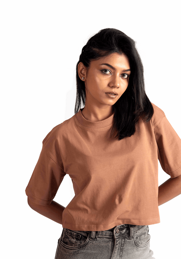 MOCHA MOUSSE OVERSIZED CROP FIT