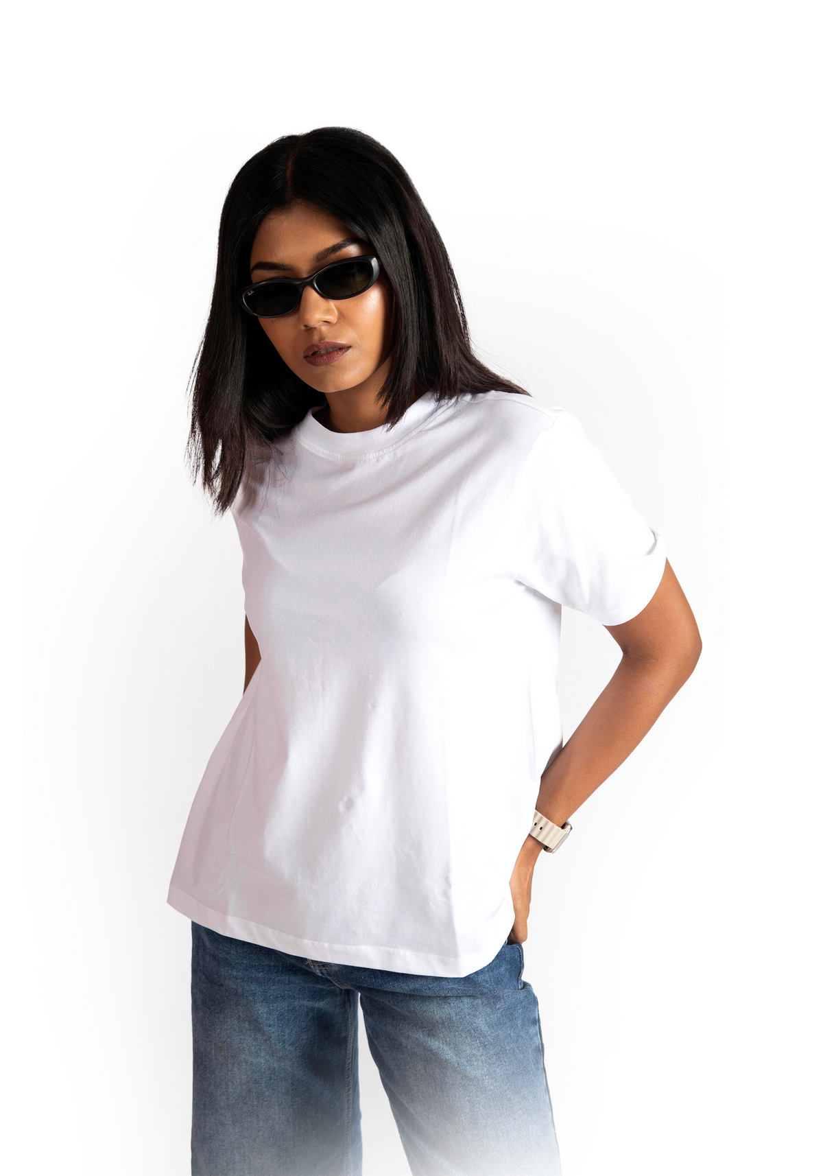 white oversized fit/her